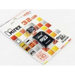 Micro SDHC 32 GB Mirex Class10 UHC-1 +adapter 13613-ADSUHS32