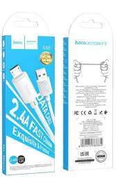 Кабель USB HOCO (X88) microUSB (1м) (белый)